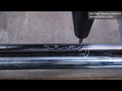 Perfekte Laser Dot Peen Markierungsmaschinen PEQD-030E Markierung Logo auf 32mm Edelstahlrohr